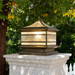 Rothbury Copper Pillar Light Solar or Mains Brass Glass