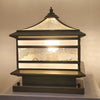 Rothbury Copper Pillar Light Solar or Mains Brass Glass