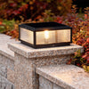 Tetbury Square Pillar Light Ribbed Glass Solar or Mains