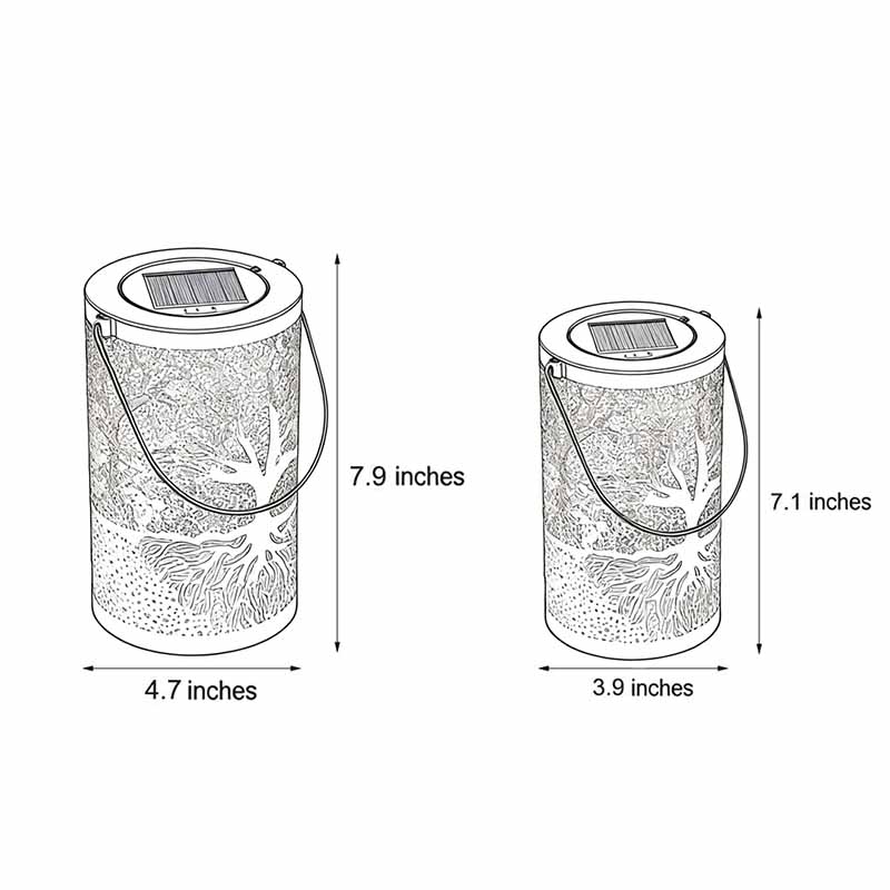 Alnwick Tree of Life Solar Lanterns Set of 2 Copper Finish