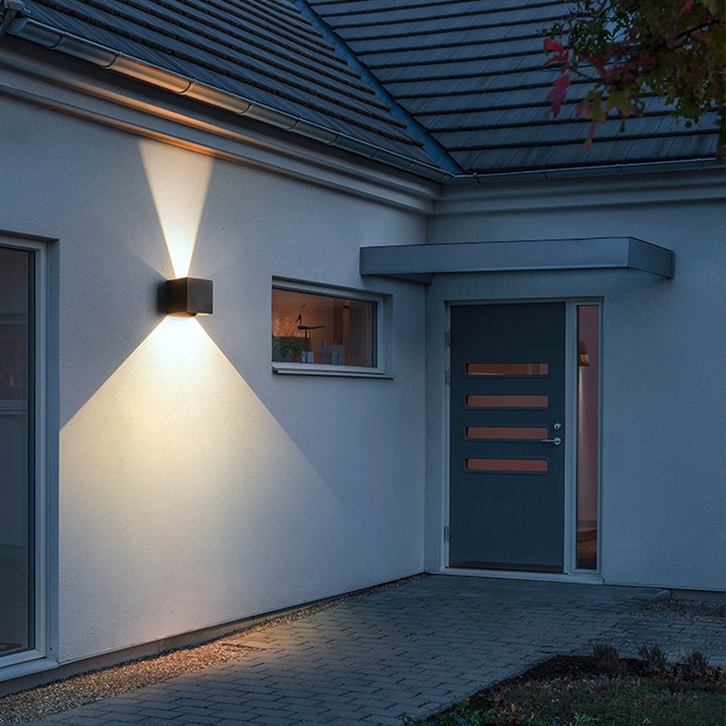 Lacock Up Down Outdoor Wall Light Adjustable Beam Cube