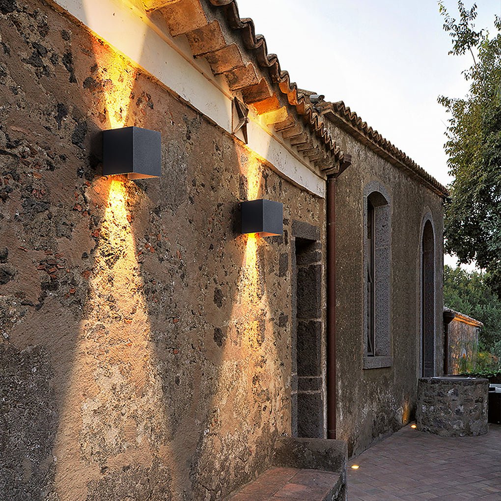Lacock Up Down Outdoor Wall Light Adjustable Beam Cube