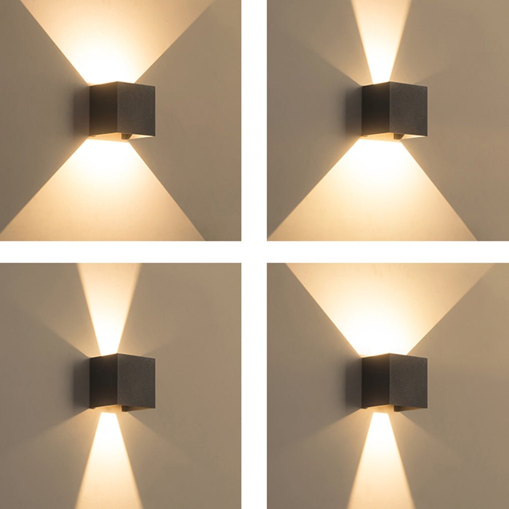 Lacock Up Down Outdoor Wall Light Adjustable Beam Cube