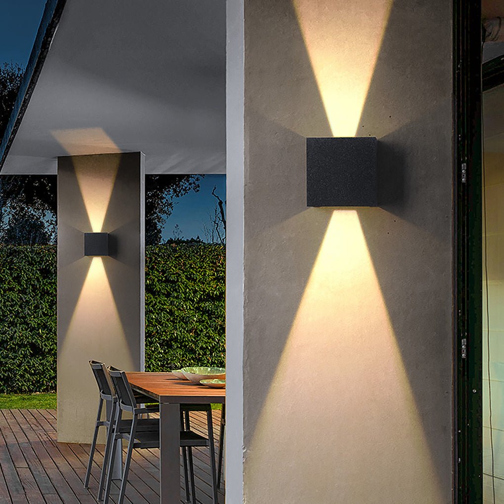Lacock Up Down Outdoor Wall Light Adjustable Beam Cube