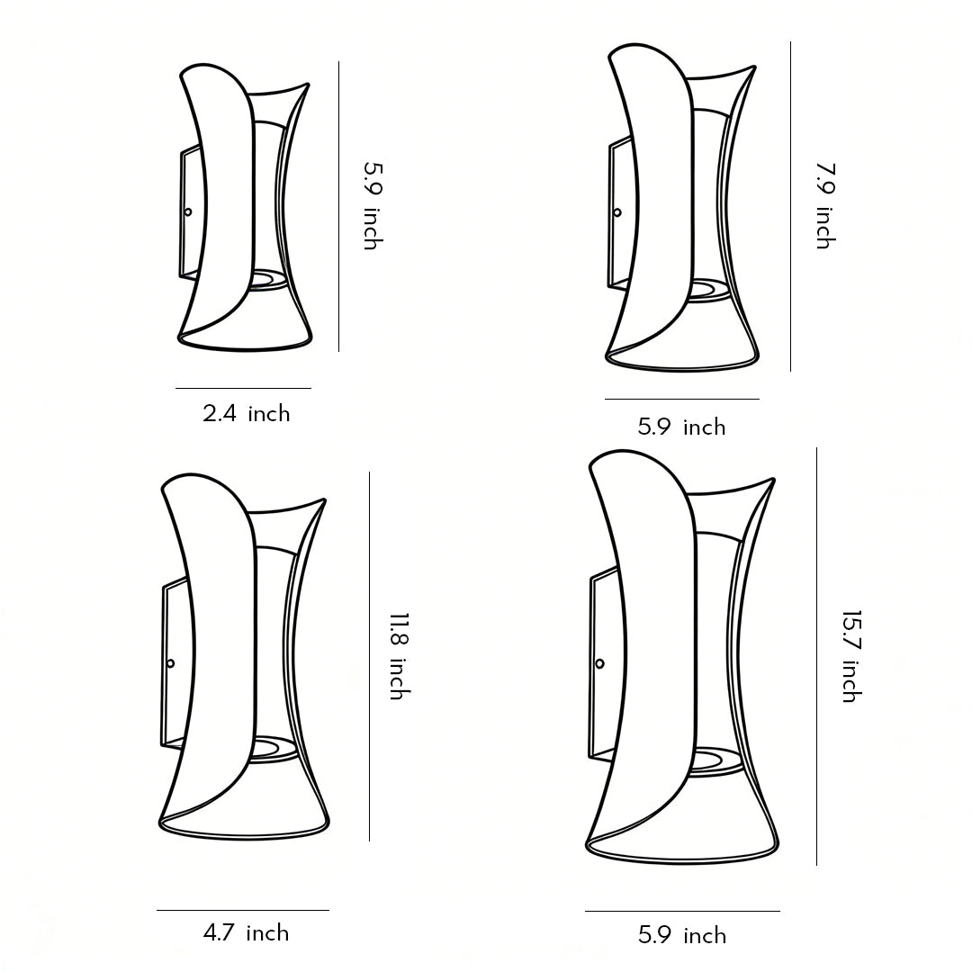 Coniston Up Down Outdoor Wall Light Curved Aluminium IP54