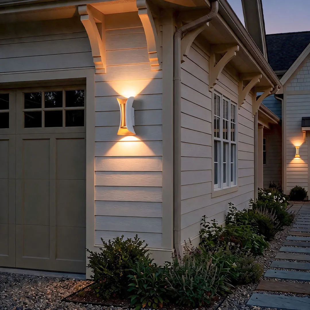 Coniston Up Down Outdoor Wall Light Curved Aluminium IP54