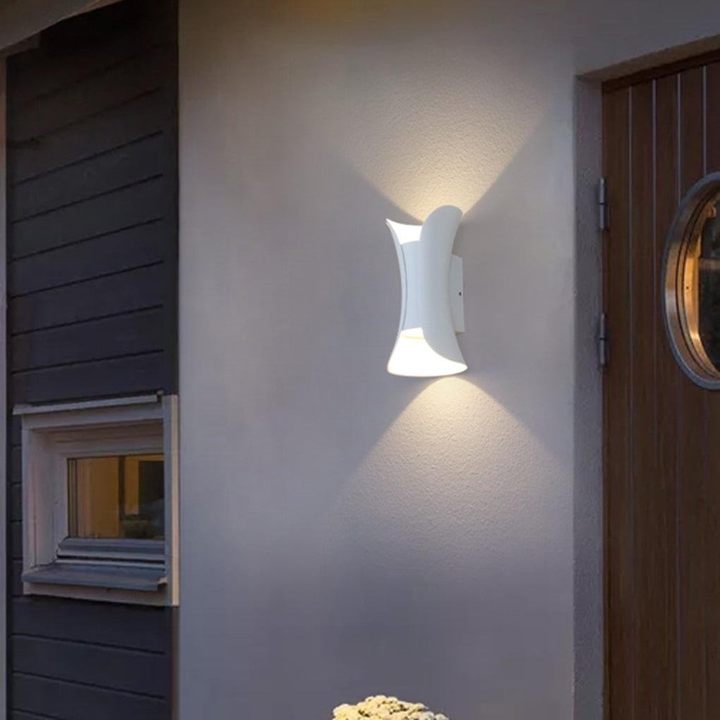 Coniston Up Down Outdoor Wall Light Curved Aluminium IP54