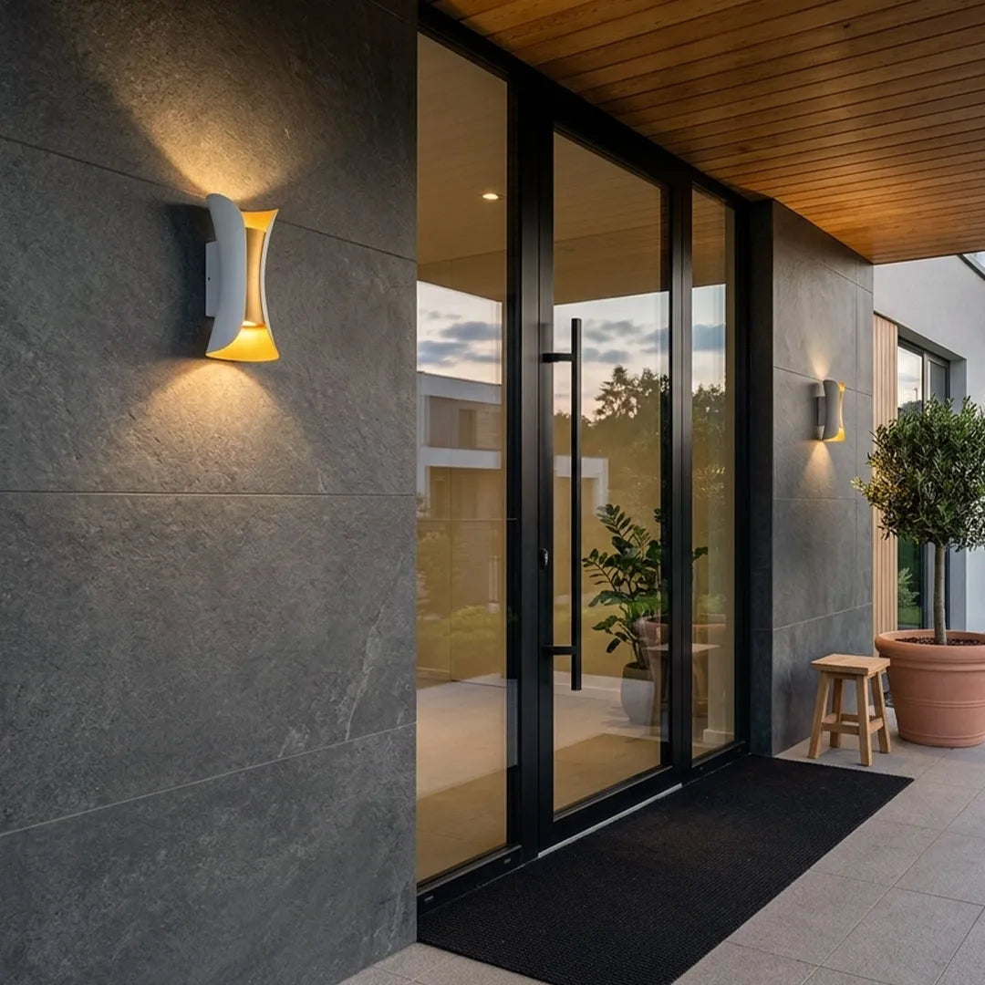 Coniston Up Down Outdoor Wall Light Curved Aluminium IP54
