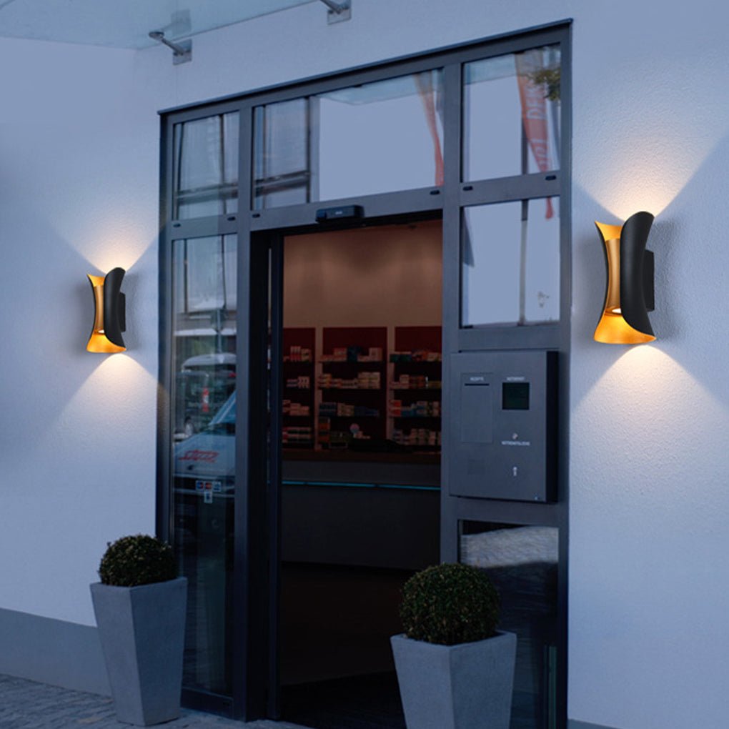 Coniston Up Down Outdoor Wall Light Curved Aluminium IP54