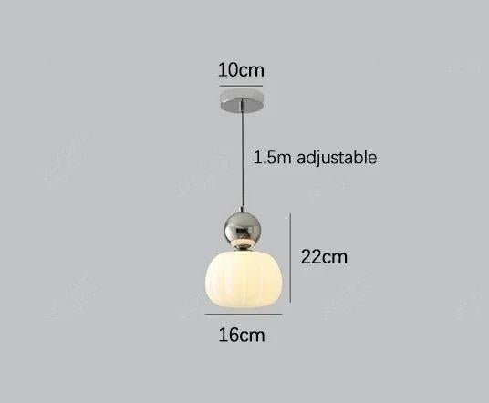 Hardraw Pumpkin Glass Pendant Light Adjustable Drop