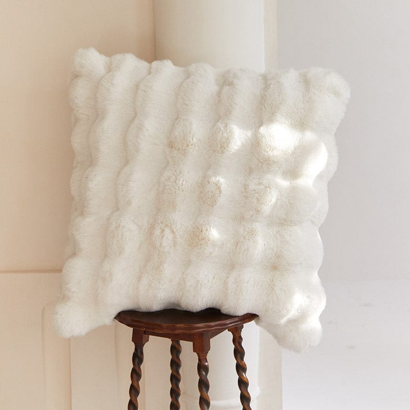 Sedgwick Faux Rabbit Fur Throw Blanket and Cushion
