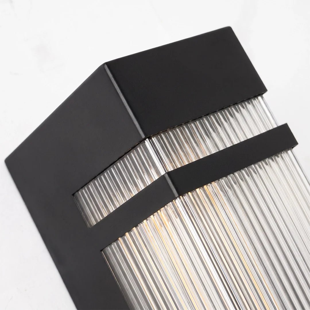 Elsdon Vertical LED Wall Light Rectangular Black