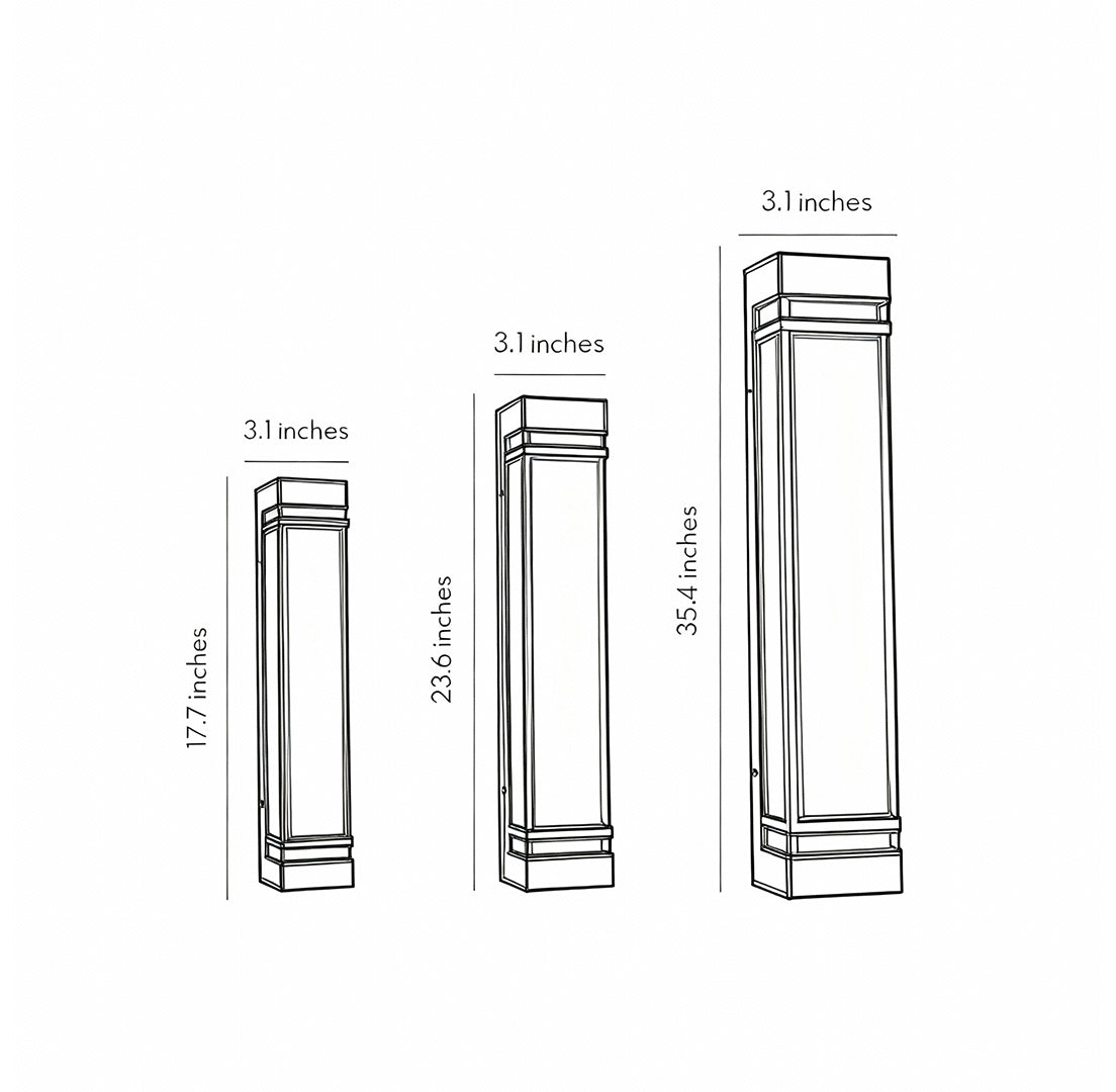 Elsdon Vertical LED Wall Light Rectangular Black