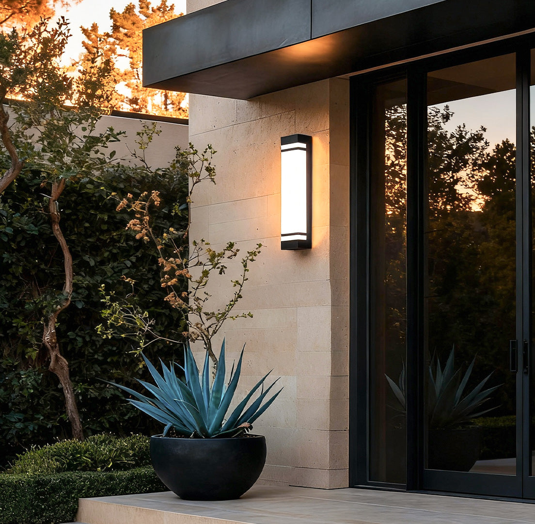 Elsdon Vertical LED Wall Light Rectangular Black