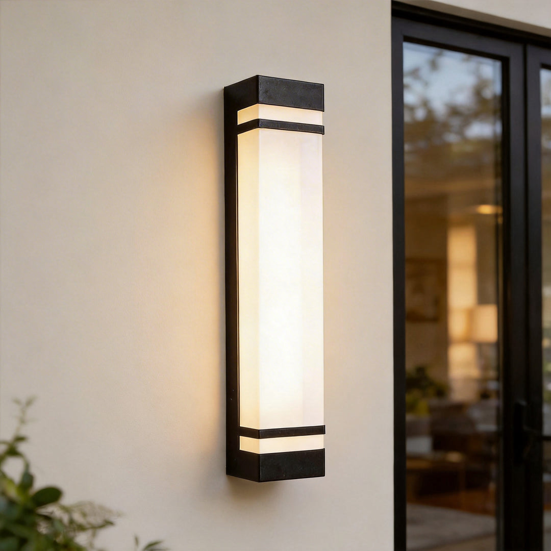 Elsdon Vertical LED Wall Light Rectangular Black