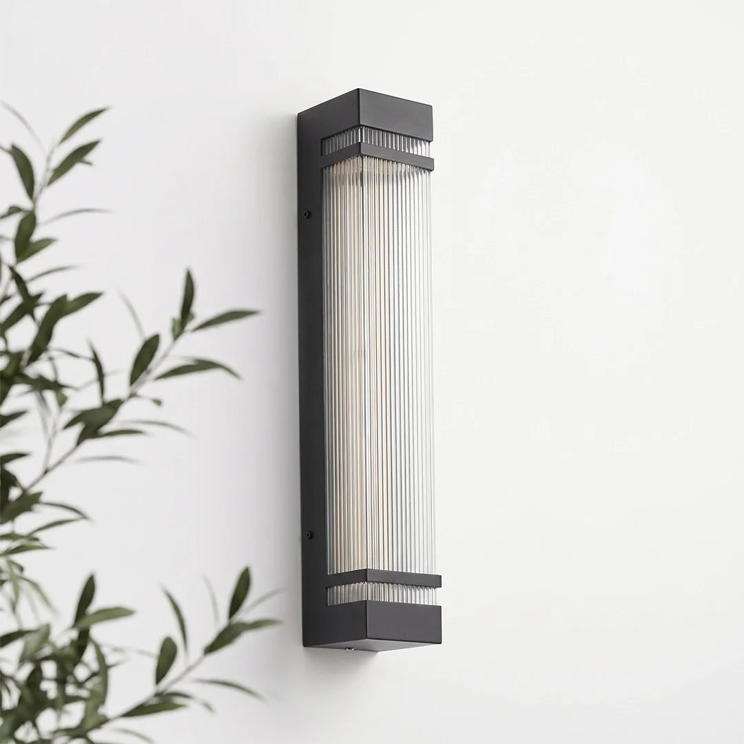 Elsdon Vertical LED Wall Light Rectangular Black