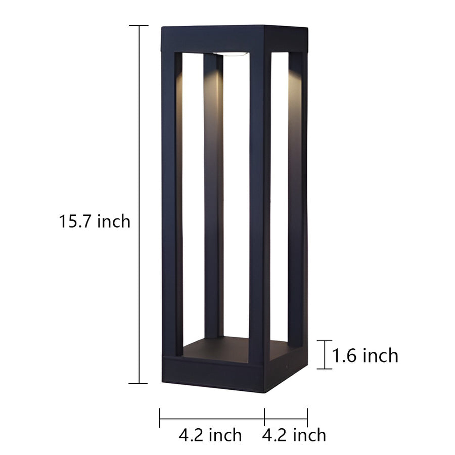 Hebden LED Bollard Light Black Die-Cast Four Heights IP54
