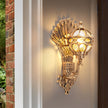 Helmsley Peacock Outdoor Wall Light Hand Painted IP55