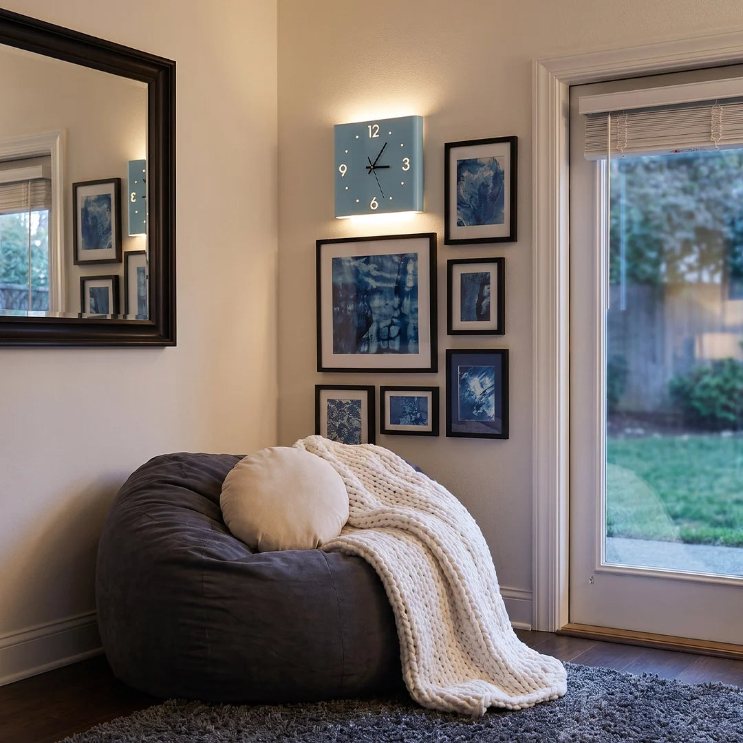 Kilburn Backlit Wall Clock Lamp Silent Motion Sensor