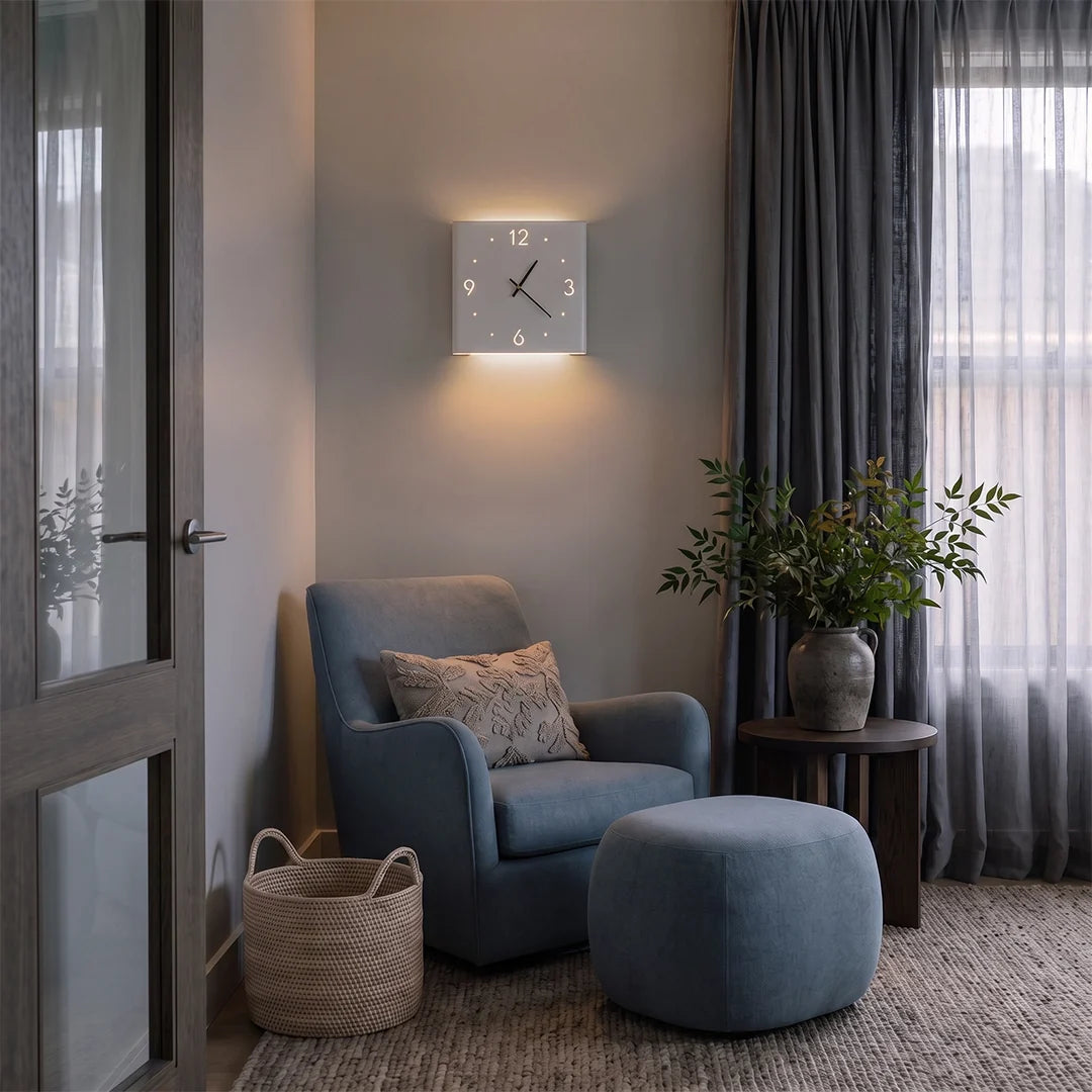 Kilburn Backlit Wall Clock Lamp Silent Motion Sensor