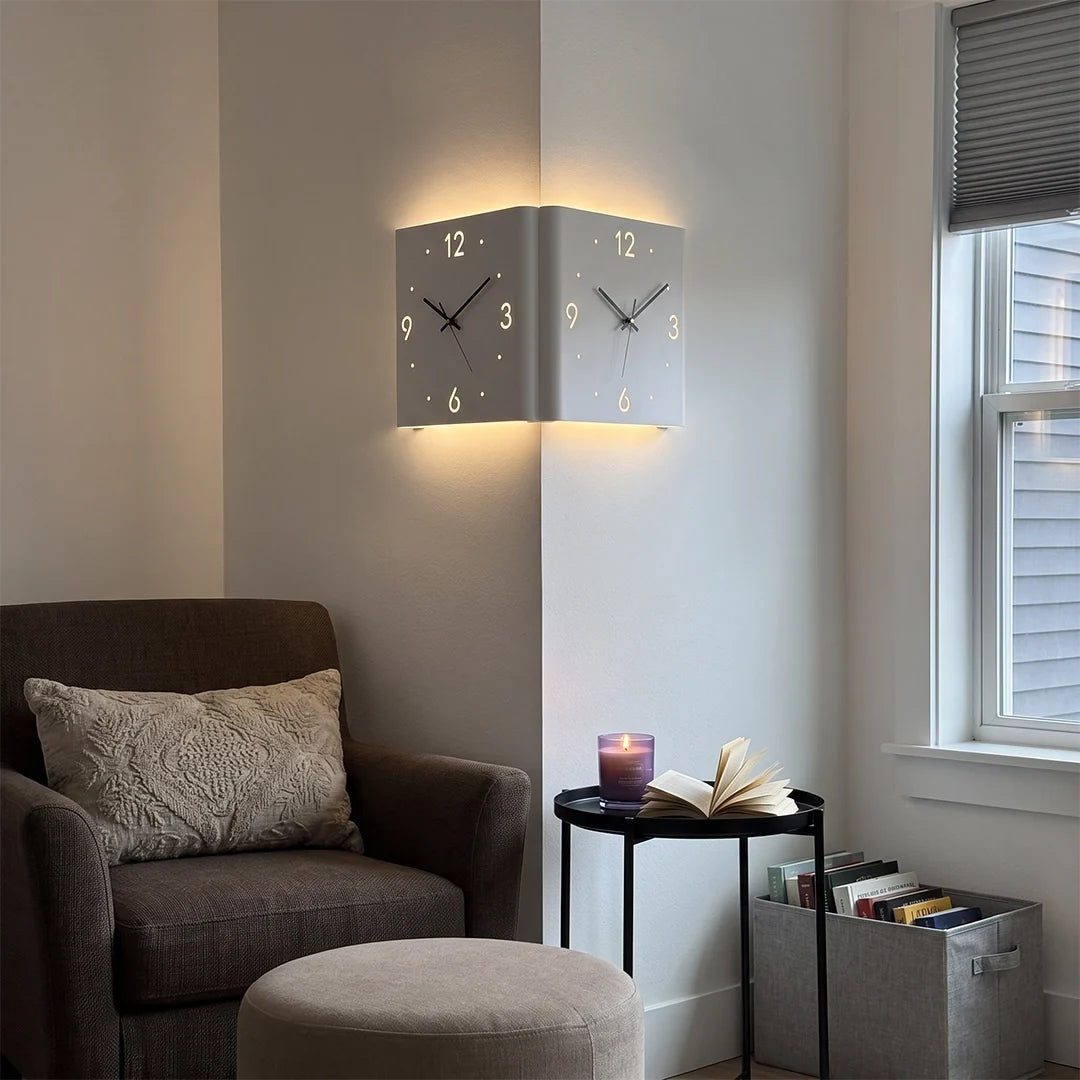 Kilburn Backlit Wall Clock Lamp Silent Motion Sensor