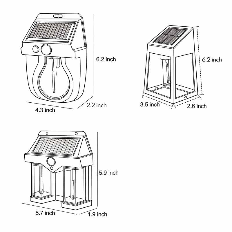 Blanchland Solar Wall Lantern Set of 2 Motion Sensor