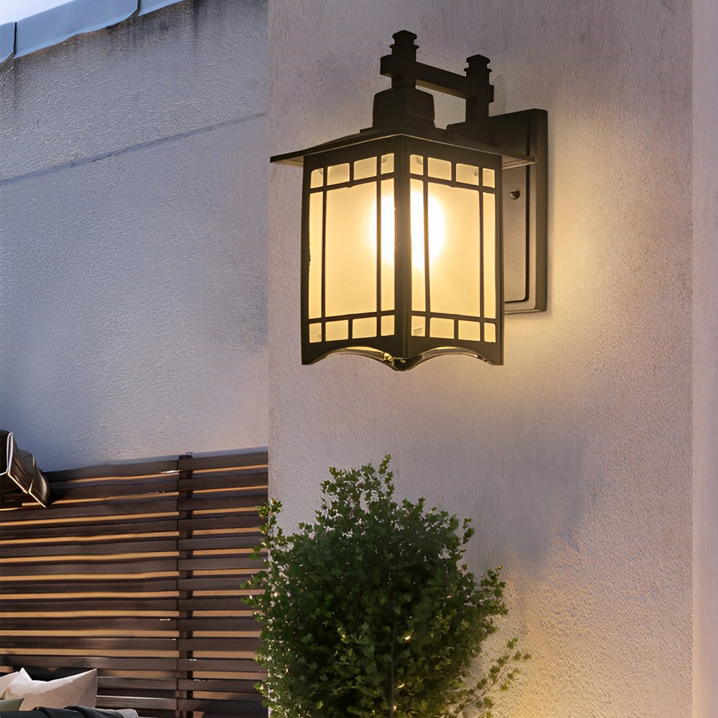 Morpeth Lantern Wall Light Solar or Hardwired Glass