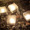 Reeth Solar Ice Cube Step Lights Set of 4 Crystal Glass