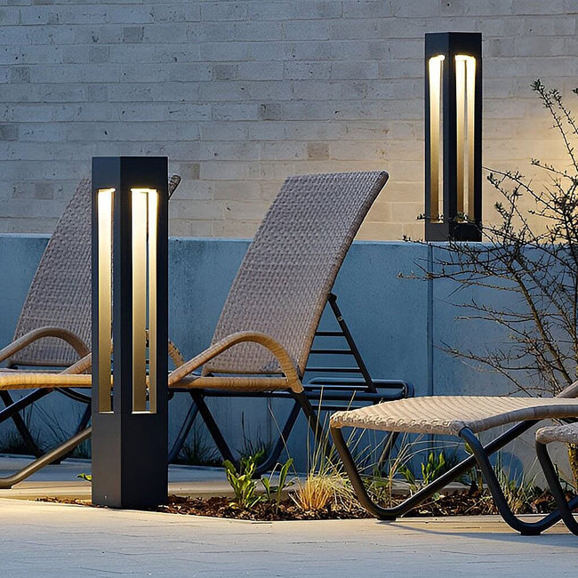 Hebden LED Bollard Light Black Die-Cast Four Heights IP54