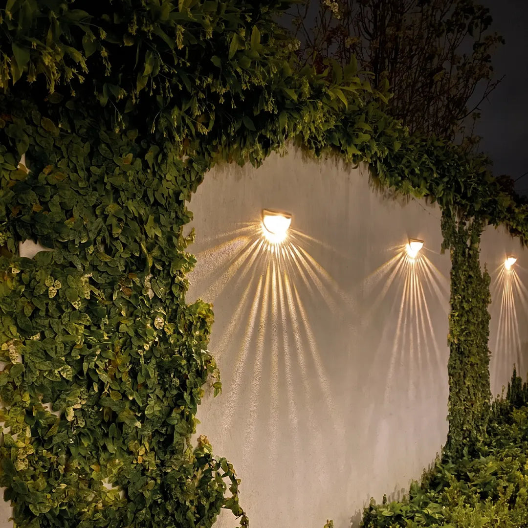 Dunster Solar Fence Lights LED Garden Wall Lights Set of 4